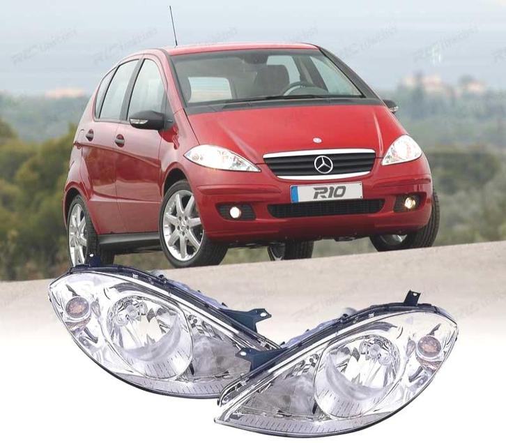 Phares Pour Mercedes Classe A W169 04-08 Fond Chromé, Autos : Pièces & Accessoires, Éclairage, Envoi