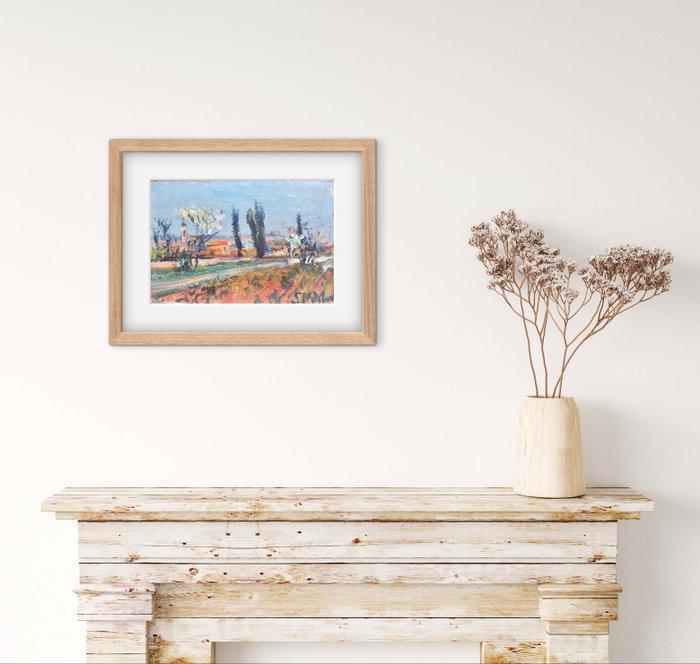 Franse school (XX) - Église en Provence, Antiek en Kunst, Kunst | Schilderijen | Klassiek