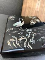 Doos - Meiji-periode Raden & Maki-e Suzuribako (Kranen aan