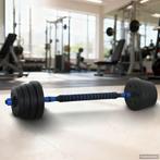 vidaXL 2-in-1 Dumbbell Barbell Set 30kg Zwart en Blauw, Sport en Fitness, Fitnessmaterialen, Verzenden, Nieuw