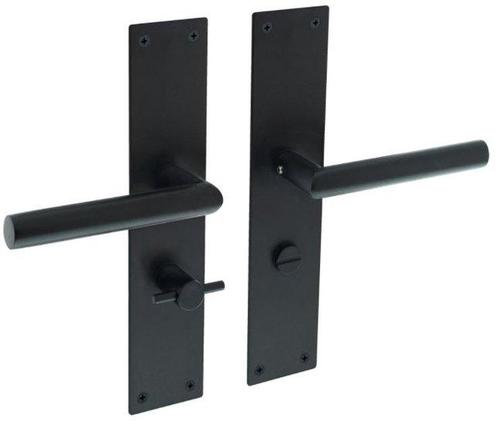 Intersteel deurkruk Jura met schild 250x55x2mm WC63/8 zwart, Doe-het-zelf en Bouw, Hang- en Sluitwerk, Ophalen of Verzenden