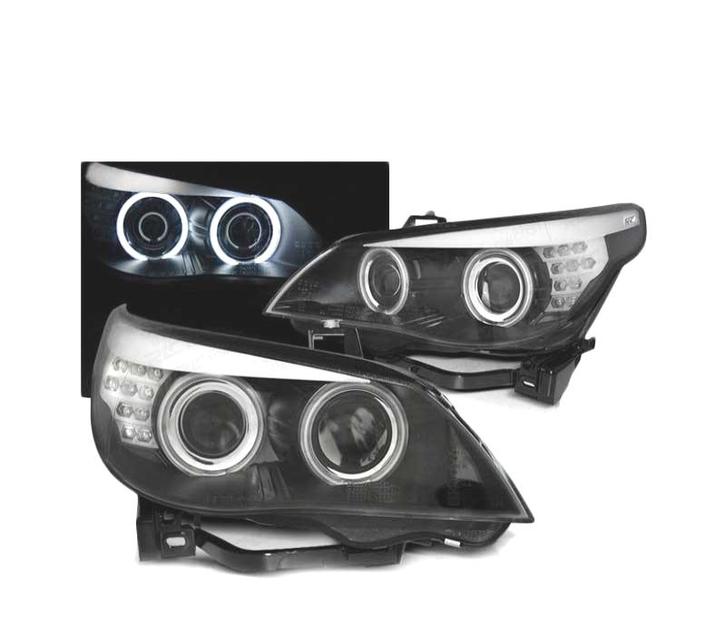 PHARES POUR BMW E60 E61 03-07 ANGEL EYES LED CCFL + CLIGNOTA, Auto-onderdelen, Verlichting, Verzenden