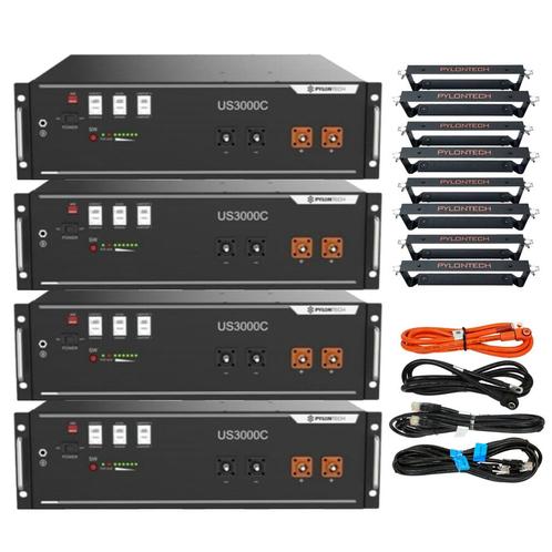 SALE PYLONTECH 4x US3000C 14kWh 48V + GRATIS Beugels en k..., Doe-het-zelf en Bouw, Overige Doe-Het-Zelf en Bouw, Nieuw, Verzenden