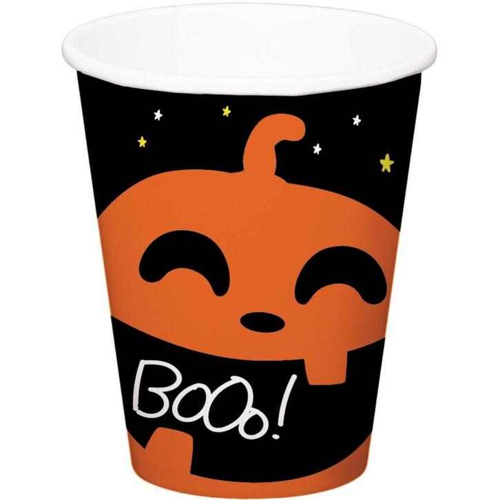 Halloween bekers Booo!, Hobby en Vrije tijd, Feestartikelen, Nieuw, Verzenden