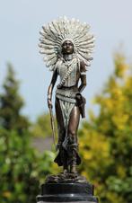 sculptuur, indian girl - 46 cm - brons marmer, Antiek en Kunst