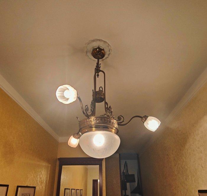 Lampe à suspendre - Laiton, Bronze, Antiek en Kunst, Antiek | Overige Antiek