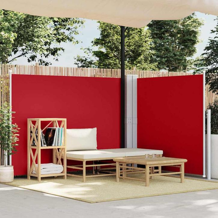 vidaXL Windscherm uittrekbaar 140x1000 cm rood, Tuin en Terras, Parasols, Nieuw, Verzenden