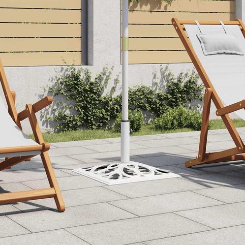 vidaXL Parasolvoet 12 kg 49 cm gietijzer wit, Tuin en Terras, Parasols, Nieuw, Verzenden