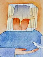 Jean-Michel Folon - Si alla Libertà, Antiek en Kunst