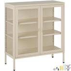 tectake metalen vitrinekast - crème, Verzenden