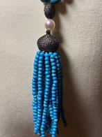 koper blauwe turquoise ketting - Halsketting