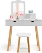 Kaptafel met spiegel - Make up tafel - voor kinderen - Wit -, Huis en Inrichting, Verzenden, Nieuw