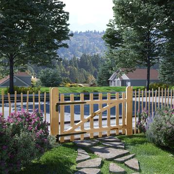 vidaXL Poort enkel 100x60 cm hazelaarhout, Tuin en Terras, Tuinpoorten, Verzenden, Nieuw