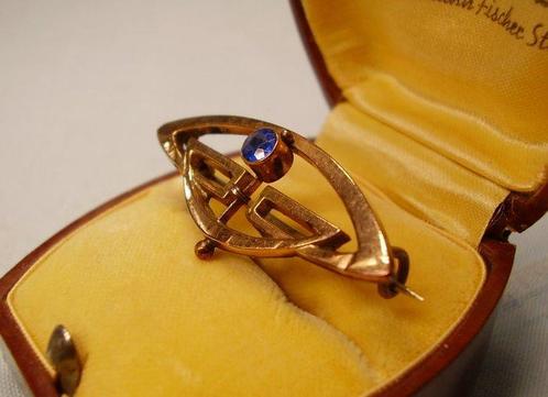 Zonder Minimumprijs - Broche - 8 karaat Geel goud - 0.38ct., Handtassen en Accessoires, Antieke sieraden