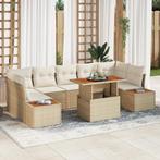 vidaXL 8-delige tuinset met kussens - beige poly rattan en, Verzenden, Nieuw