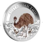 Australie. 1 Dollar 2024 1 oz Australian Emu Coloured Silver, Postzegels en Munten
