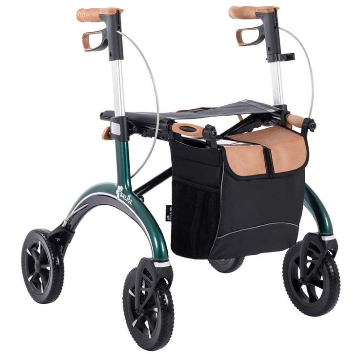 Saljol Carbon lichtgewicht rollator - Groen, Small, Diversen, Rollators, Ophalen of Verzenden
