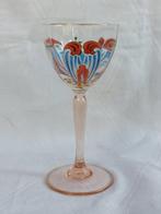 Theresienthal - Wijnglas (1) - Wijnglas met emaille, Antiquités & Art, Antiquités | Verre & Cristal