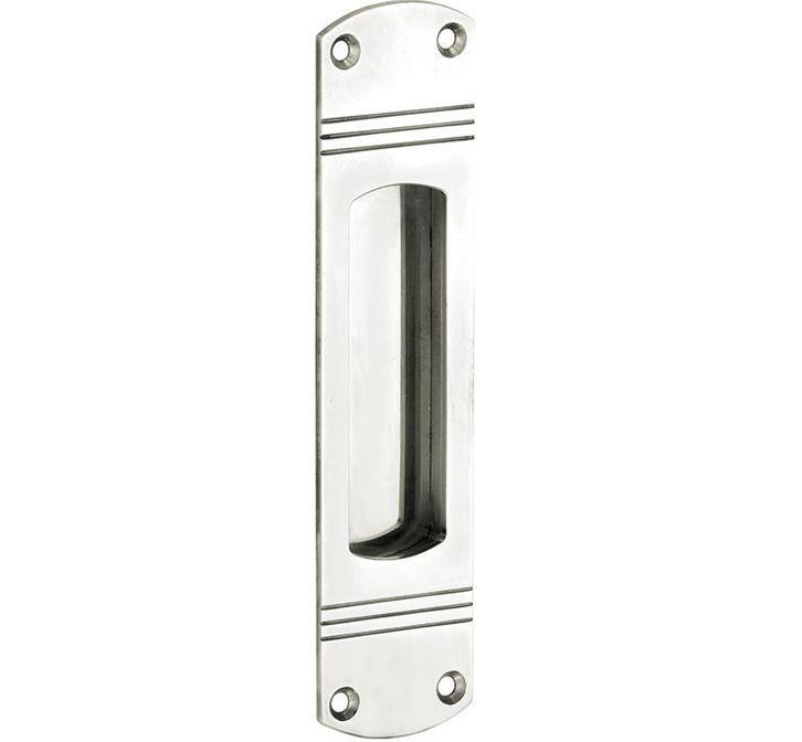 Schuifdeurkom Art-Deco glans nikkel, Doe-het-zelf en Bouw, Hang- en Sluitwerk, Klink of Kruk, Nieuw, Overige materialen