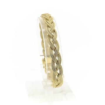 Gouden gevlochten vossenstaart schakel armband | 18,5 cm beschikbaar voor biedingen