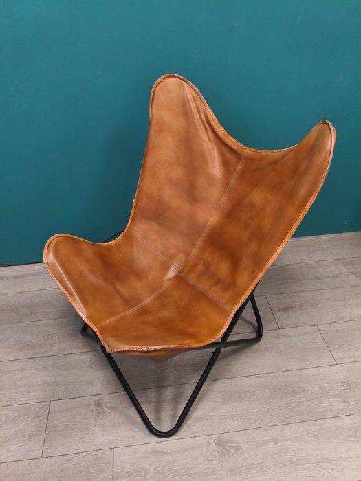 Chaise - Métal, Cuir - Chaise papillon marron, Antiquités & Art, Art | Objets design