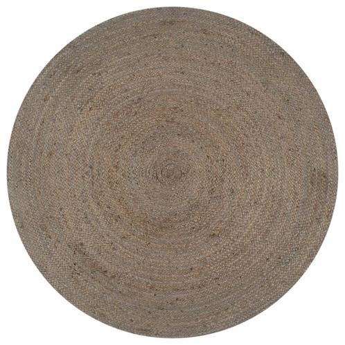 vidaXL Vloerkleed handgemaakt rond 90 cm jute grijs, Huis en Inrichting, Stoffering | Tapijten en Vloerkleden, Nieuw, Verzenden