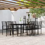 vidaXL 9-delige Tuinset zwart, Verzenden, Nieuw, Tuinset