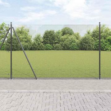 vidaXL Hek met Palen Grijs 1.5 x 50 m Staal, Verzenden