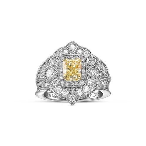 Statement ring - 18 karaat Geel goud, Witgoud -  2.92ct. tw., Handtassen en Accessoires, Antieke sieraden