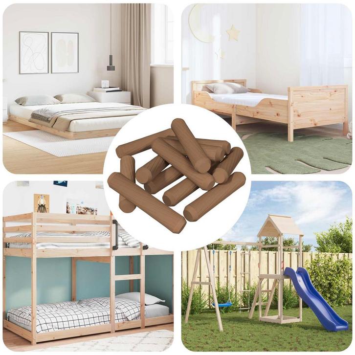 vidaXL Houten deuvels 18000 pcs Bruin Massief hout, Bricolage & Construction, Serrurerie de bâtiment & Dispositif de fermeture