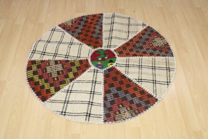 Etnisch ronde patchwork - Vloerkleed - 118 cm - 118 cm, Huis en Inrichting, Stoffering | Tapijten en Vloerkleden