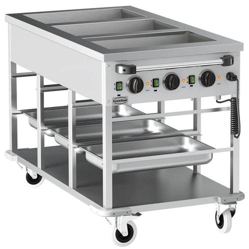 Bain-Marie Wagen | Elektrisch | 3x 1/1 GN | 30°C/90°C | 3kW, Zakelijke goederen, Horeca | Keukenapparatuur, Nieuw in verpakking