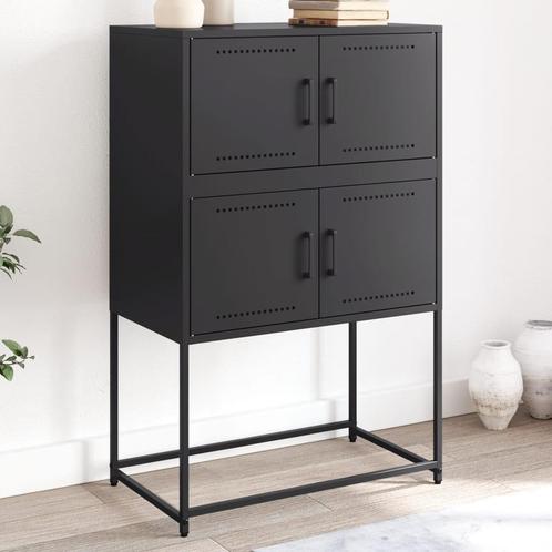 vidaXL Dressoir 68,5x38,5x107 cm staal zwart, Huis en Inrichting, Kasten | Dressoirs, Nieuw, Verzenden