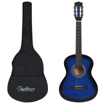 vidaXL Gitaar klassiek beginner met tas 3/4 36 blauw disponible aux enchères