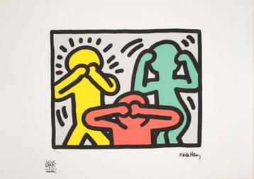 Keith Haring – Offset Lithografie, 50×70 cm, Gecertificeerd beschikbaar voor biedingen