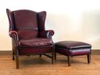Muylaert - Fauteuil (2) - Leder - Rood leren Chesterfield, Antiek en Kunst