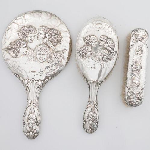 Ensemble de toilette (3) - Joseph & Richard Griffin - Argent, Antiek en Kunst, Antiek | Zilver en Goud