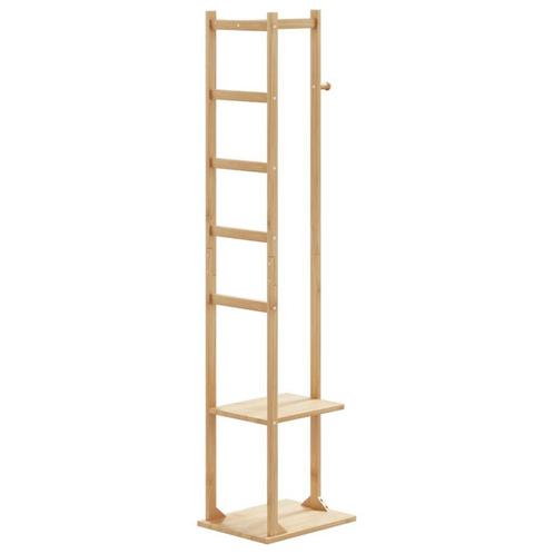 Kapstok met Schappen - Bamboe Design | OP=OP!, Huis en Inrichting, Woonaccessoires | Kapstokken, 150 tot 200 cm, Nieuw, Hout, Staande kapstok
