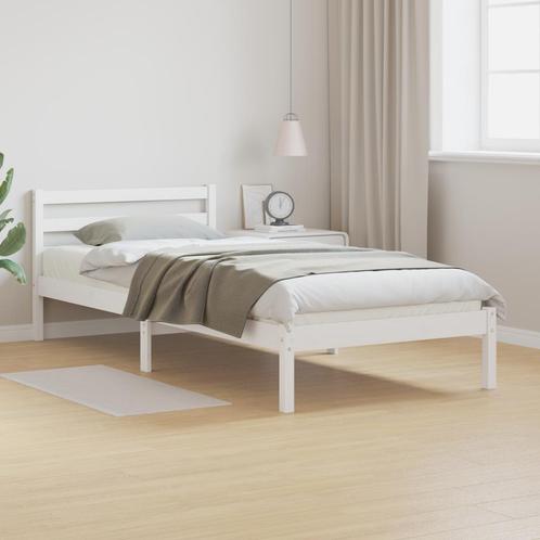 vidaXL Bedframe met Hoofdbord Wit 80x210 cm Massief Houten, Huis en Inrichting, Slaapkamer | Bedden, Nieuw, Verzenden