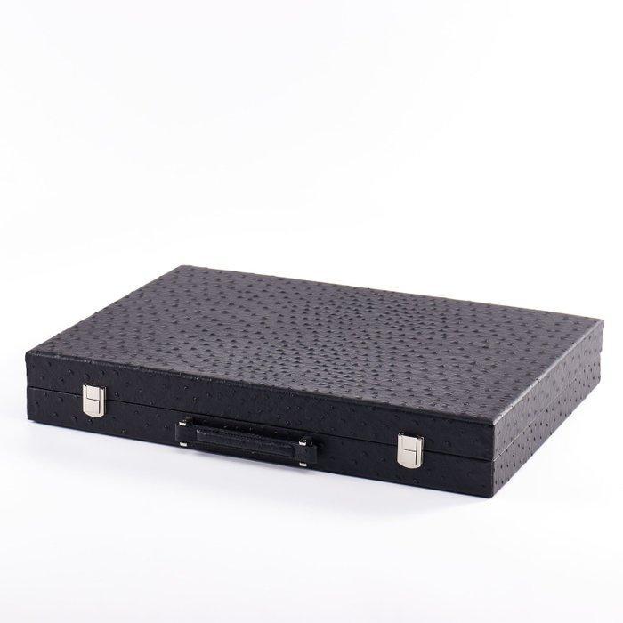 Elie Raphael - Bordspel - Noir Autruche - Vegetale leer, Antiek en Kunst, Antiek | Overige Antiek