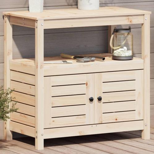 vidaXL Oppottafel met schappen 82,5x45x81 cm massief, Tuin en Terras, Bloembakken en Plantenbakken, Nieuw, Verzenden
