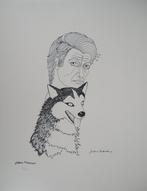 Jean Marais (1913-1998) - Autoportrait au Husky, Antiek en Kunst