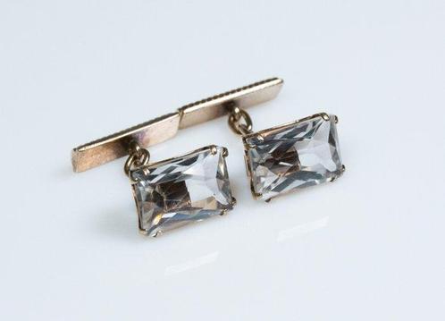 Zonder Minimumprijs - Manchetknopen - 875 zilver, verguld -, Handtassen en Accessoires, Antieke sieraden