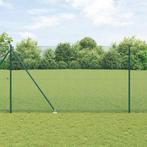 vidaXL Hek met Palen Groen 1.5 x 50 m Staal, Verzenden, Nieuw