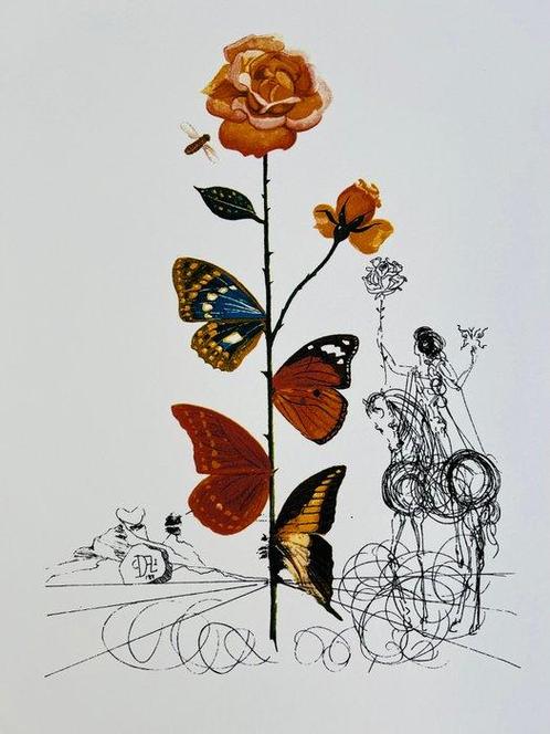 Salvador Dali (1904-1989) - La Rose Papillon, Antiek en Kunst, Antiek | Overige Antiek