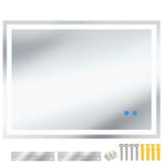 tectake LED-badkamerspiegel Clara, dimbaar, met 3 lichtkleur, Huis en Inrichting, Woonaccessoires | Spiegels, Verzenden, Nieuw