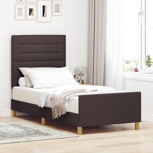 vidaXL Bedframe in Donkerbruin, 80x200 cm, Stof, Huis en Inrichting, Slaapkamer | Bedden, Nieuw, Verzenden