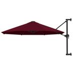 vidaXL Wandparasol met metalen paal 300 cm bordeauxrood, Tuin en Terras, Verzenden, Nieuw