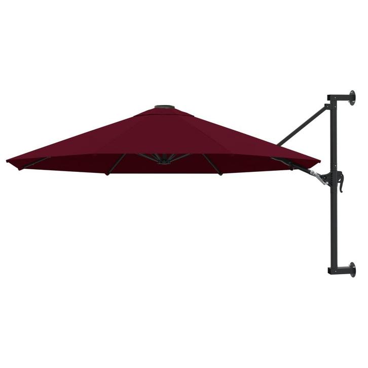 vidaXL Wandparasol met metalen paal 300 cm bordeauxrood, Tuin en Terras, Parasols, Nieuw, Verzenden