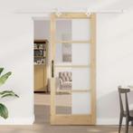 vidaXL Schuifdeur Bruin 83 x 202 cm Hout en metaal, Doe-het-zelf en Bouw, Deuren en Vliegenramen, Verzenden, Nieuw